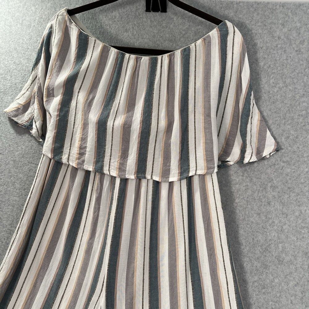 ONeill Strapless Romper Jumpsuit Women Size XL Striped Casual cover up resort - Picture 3 of 10